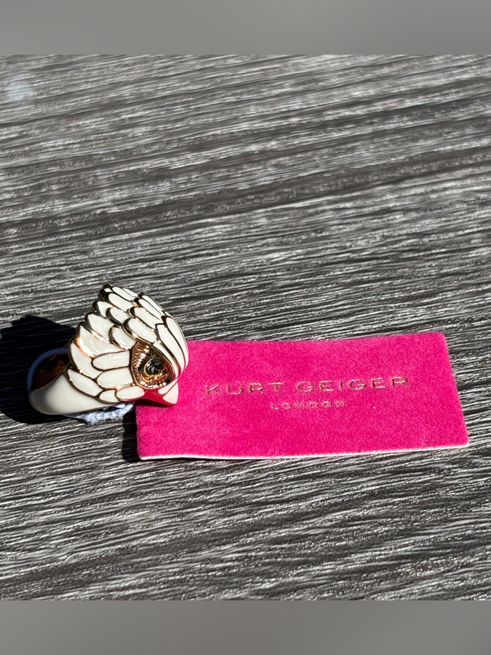 Kurt Geiger London Enamel Eagle Head Cocktail Ring